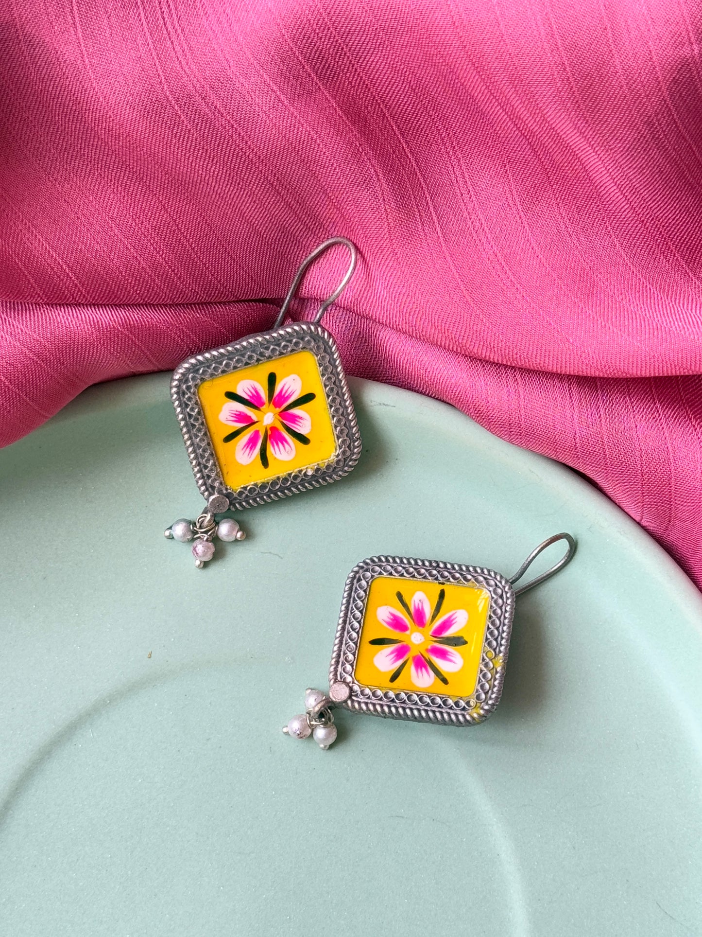 Hand-Painted Hook Earrings