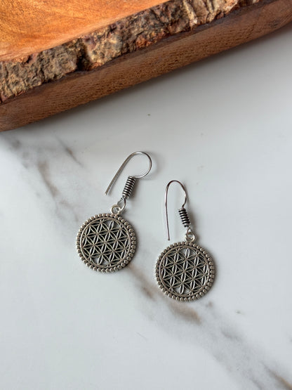 Sterling Silver Jali Hook Earrings | 925 Sterling Silver
