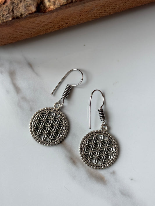 Sterling Silver Jali Hook Earrings | 925 Sterling Silver