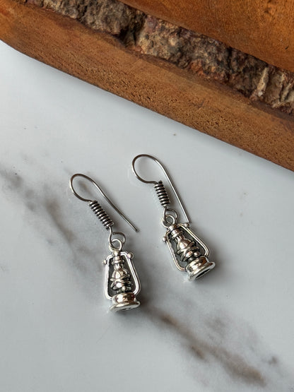 Sterling Silver Lantern Drop Earrings | 925 Sterling Silver