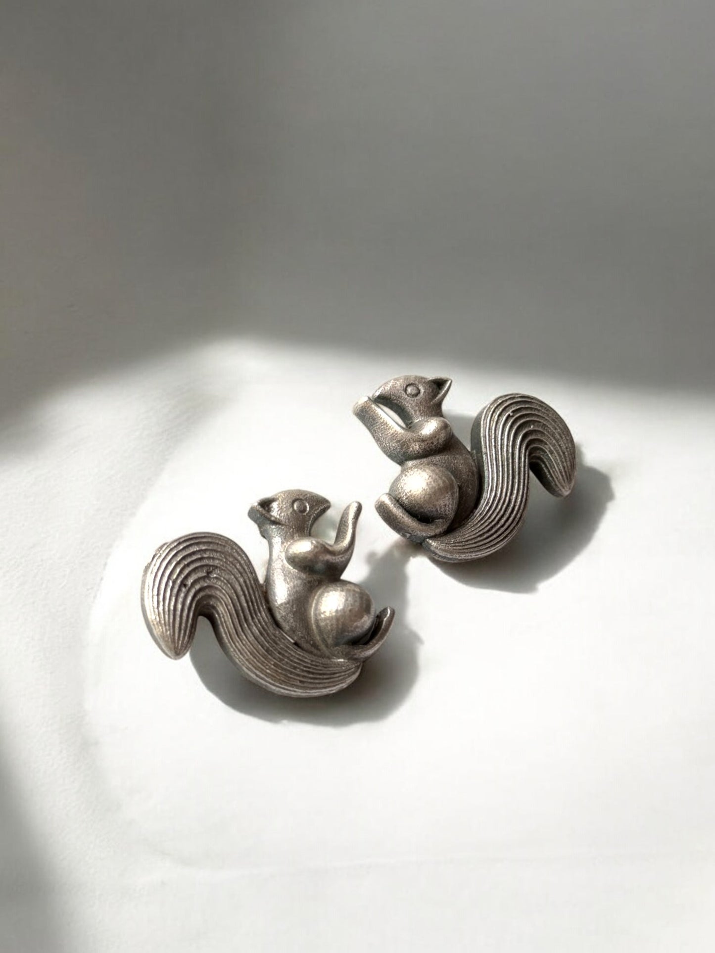 Squirrel German Silver Stud Earrings