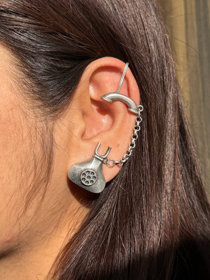 Tring Tring Telephone Design Ear Cuff