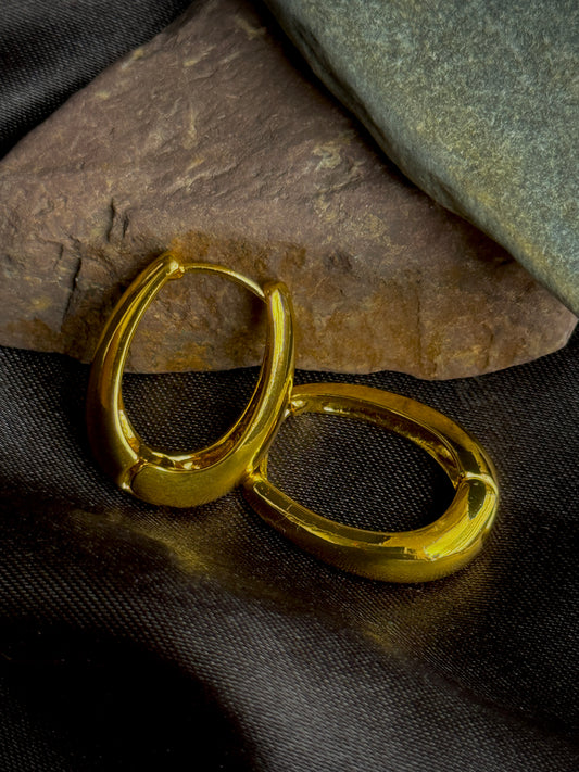 Anti-Tarnish Golden Hoop Earrings
