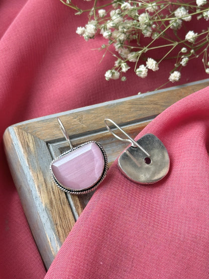 German Silver Monalisa Hanging Earrings