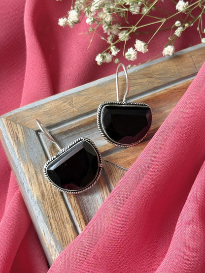 German Silver Monalisa Hanging Earrings