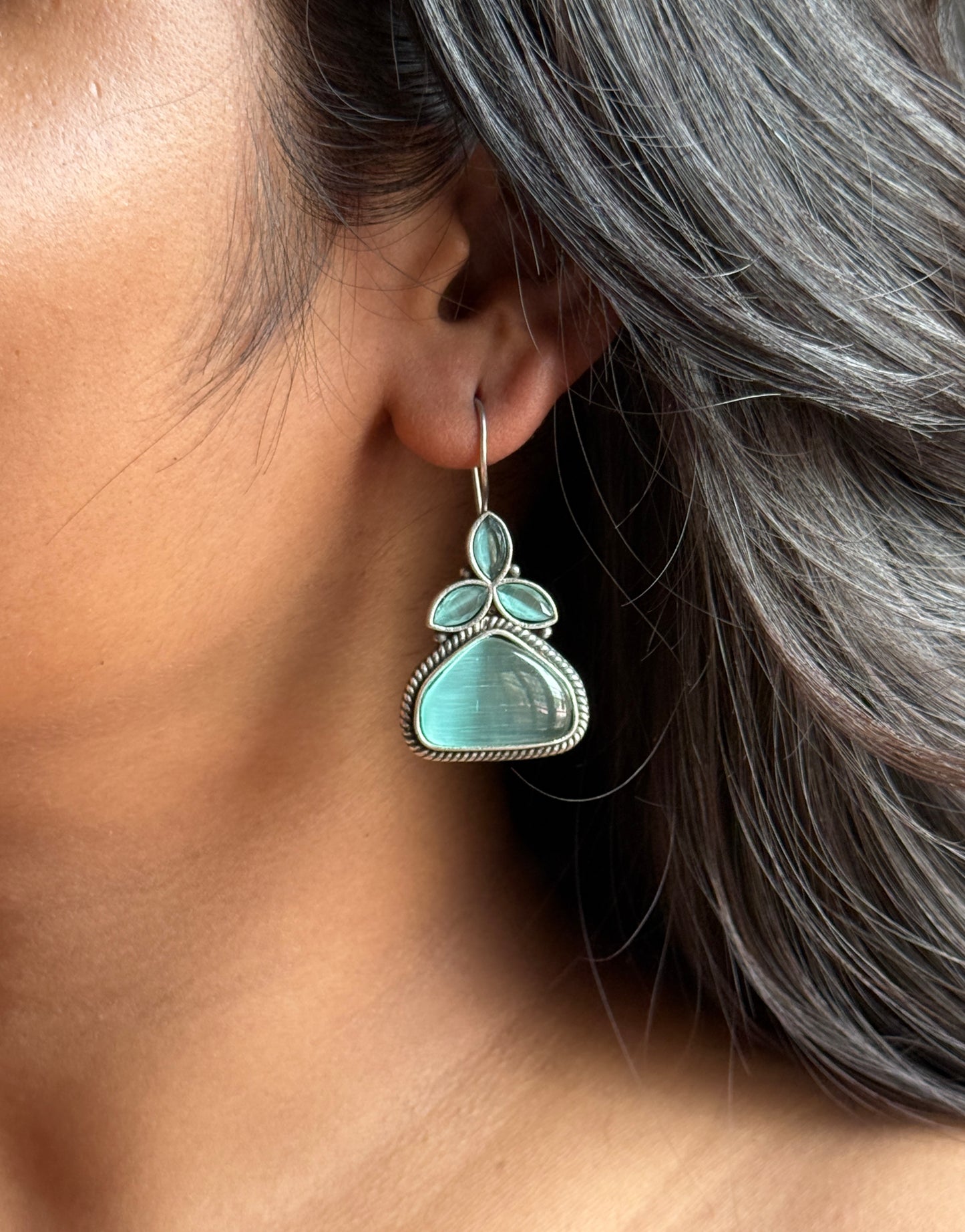 Monalisa 4 Stone Hanging Earrings
