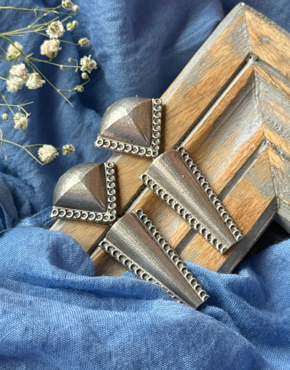 Silver Lookalike Brass Earrings