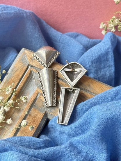 Silver Lookalike Brass Earrings