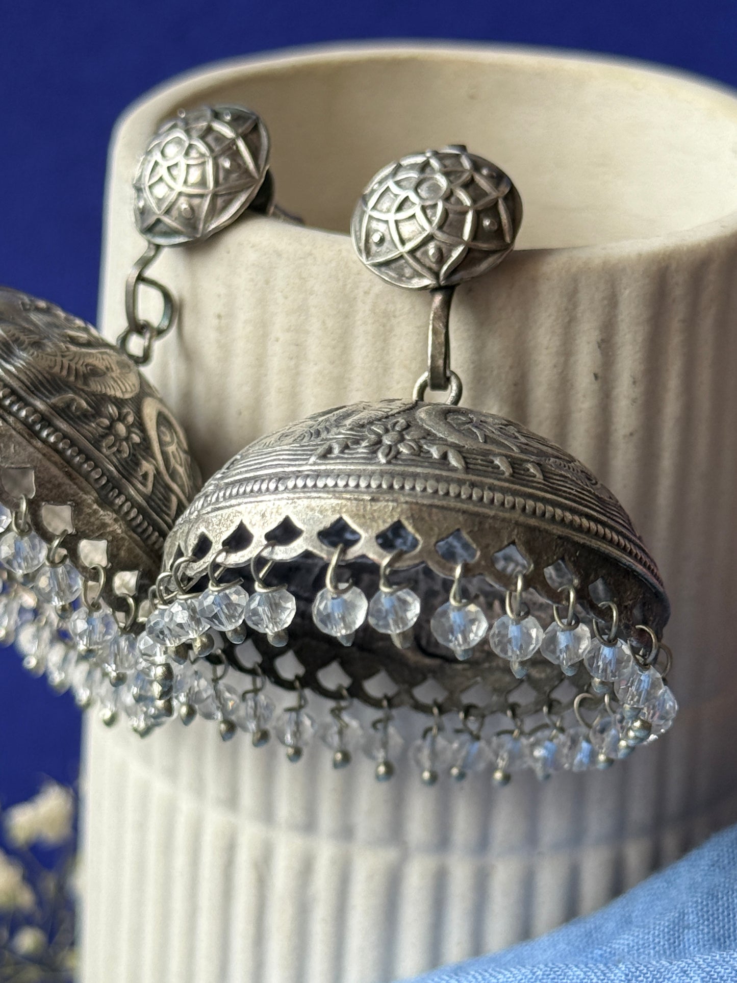 Lightweight Engraved Jhumkas