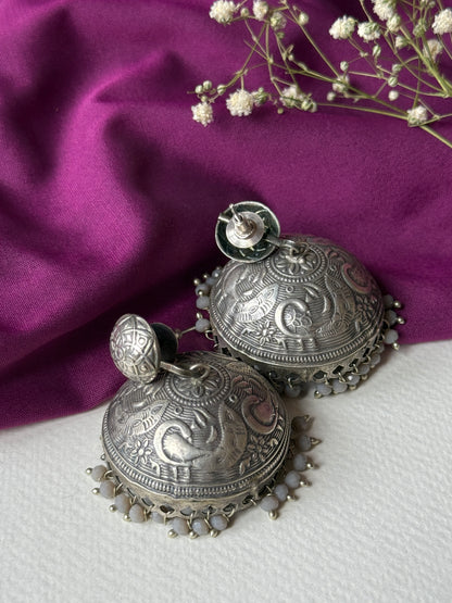 Lightweight Engraved Jhumkas
