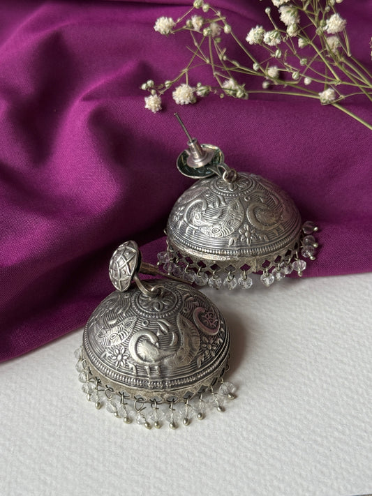 Lightweight Engraved Jhumkas