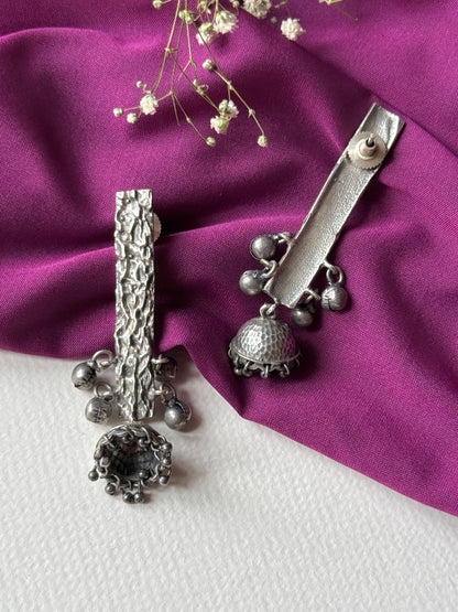 Silver Lookalike Statement Jhumka Earrings