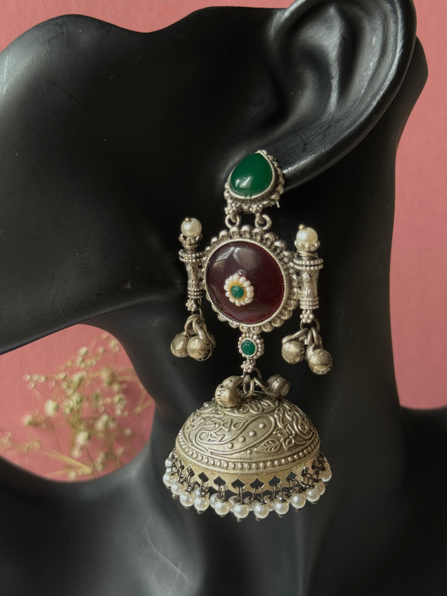 Silver Lookalike Jhumka with Ghungroo