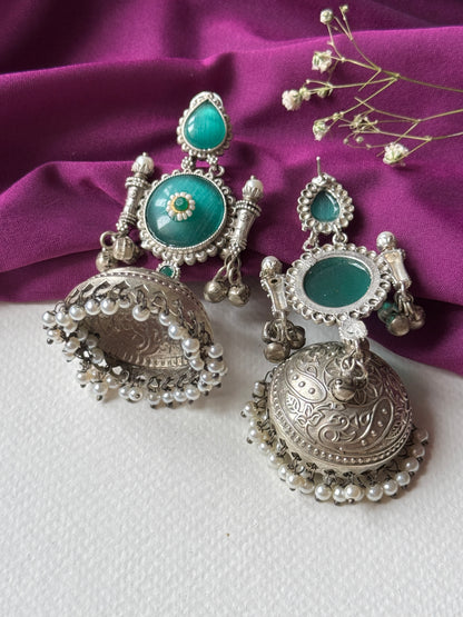 Silver Lookalike Jhumka with Ghungroo