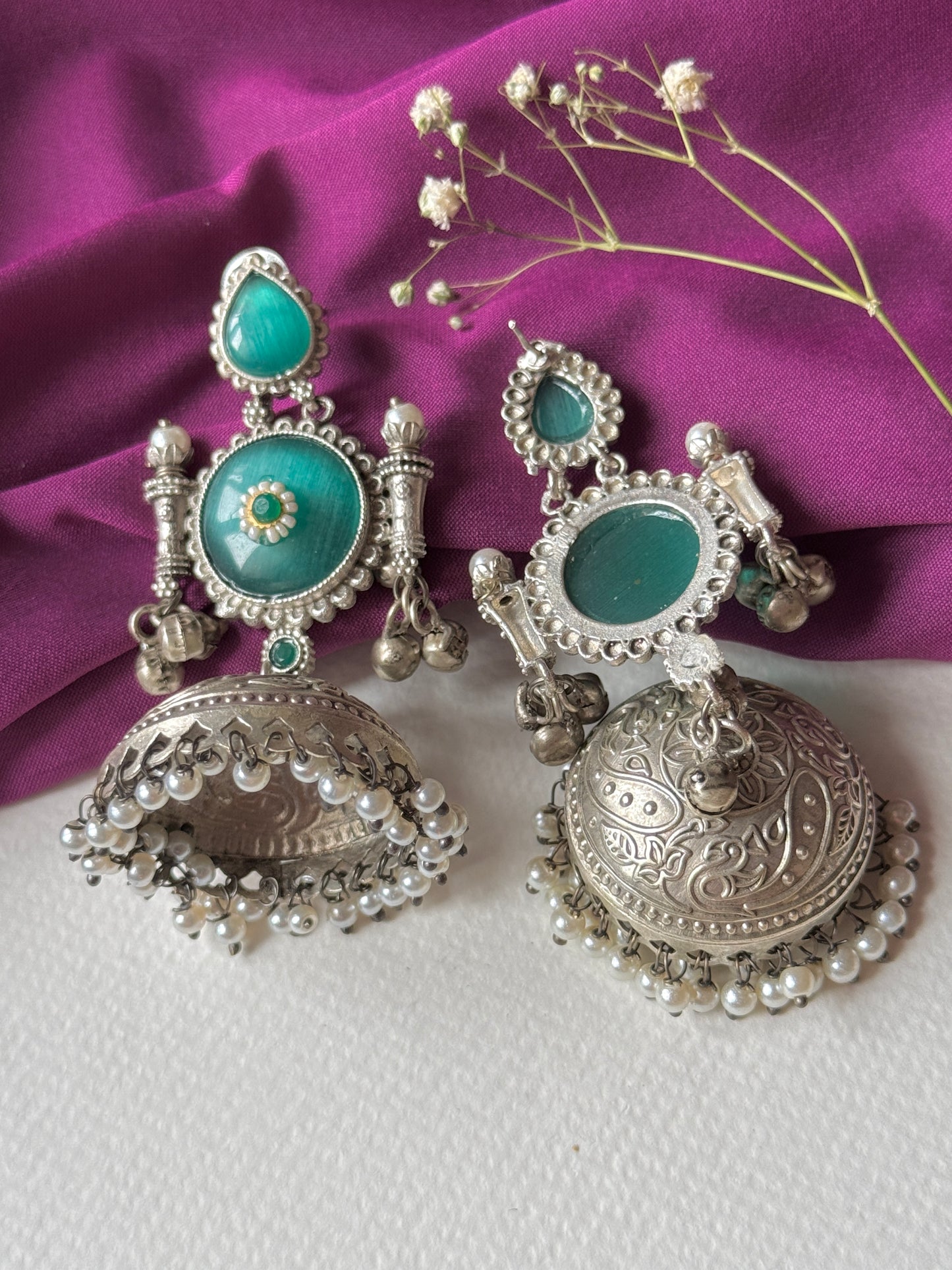 Silver Lookalike Jhumka with Ghungroo