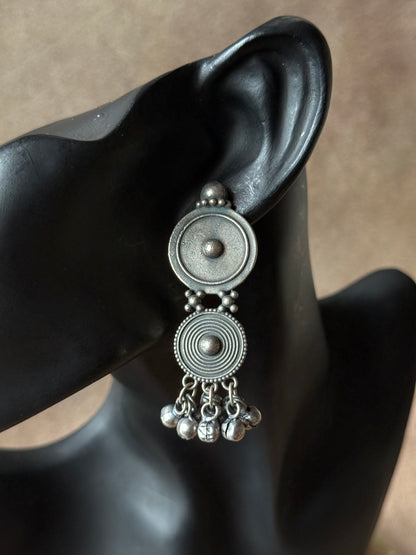 Brass Contemporary Ghungroo Embedded Earrings – Chic & Playful
