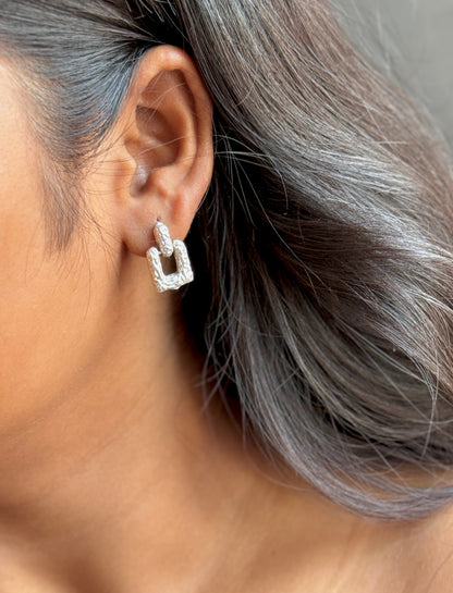 Hand-Crafted German Silver Statement Earrings