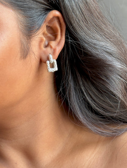 Hand-Crafted German Silver Statement Earrings