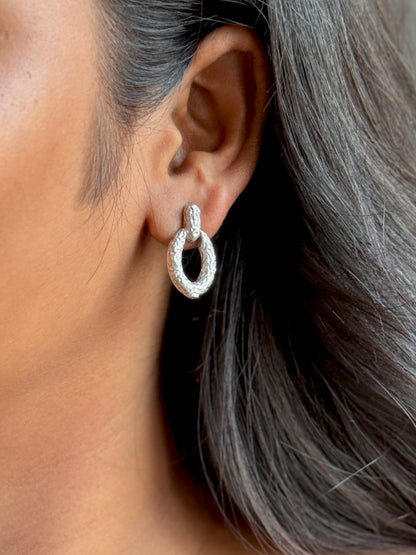 Silver Replica Statement Earrings – Timeless & Bold
