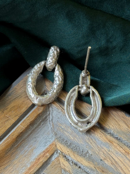 Silver Replica Statement Earrings – Timeless & Bold