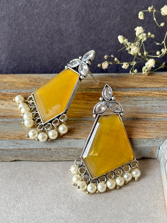 Contemporary Silk Stone Earrings