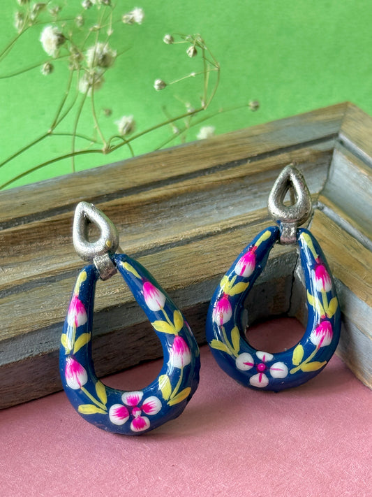 Oval Hand-Painted Earrings – Artistic & Unique