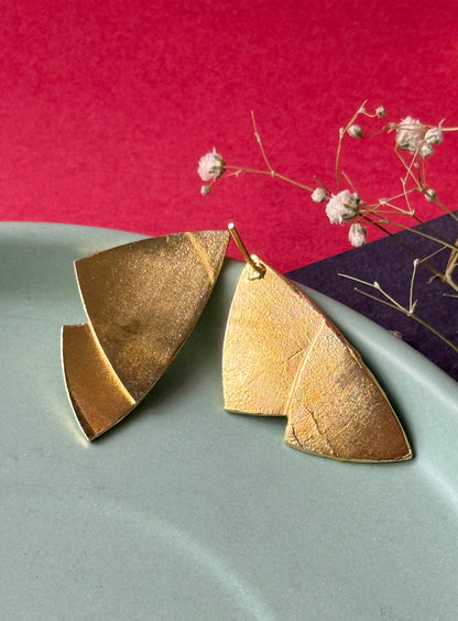 Anti-Tarnish Brass Butterfly Wings Earrings