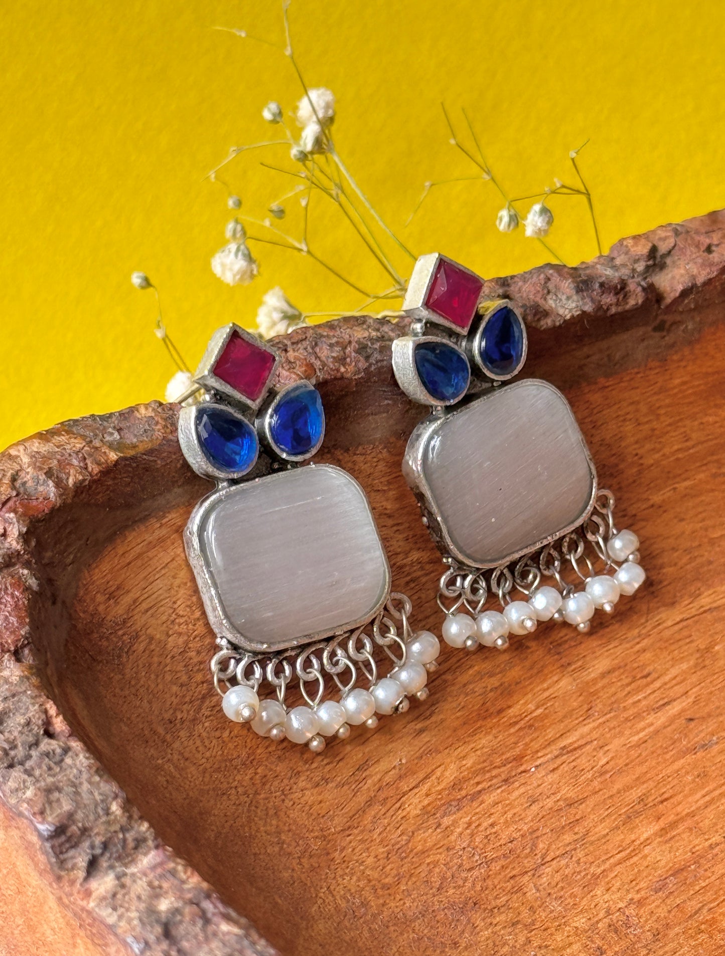 Daily Wear Silk Stone Earrings