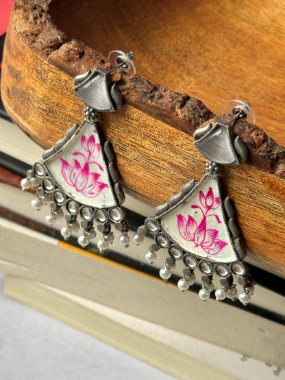 Artisan Hand-Painted Dangling Earrings