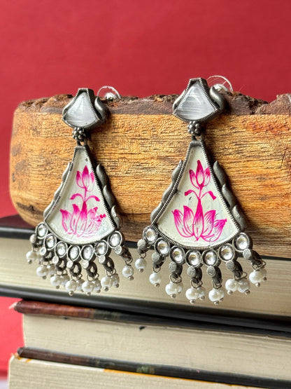 Artisan Hand-Painted Dangling Earrings