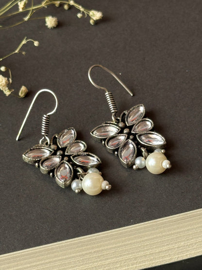 Butterfly Shaped Pearl Dangling Earrings