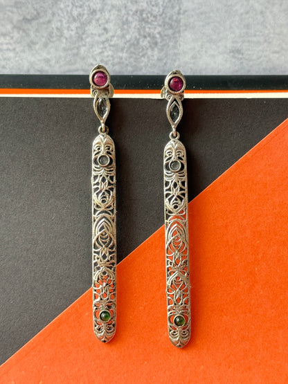 Silver Lookalike Long Hanging Earrings