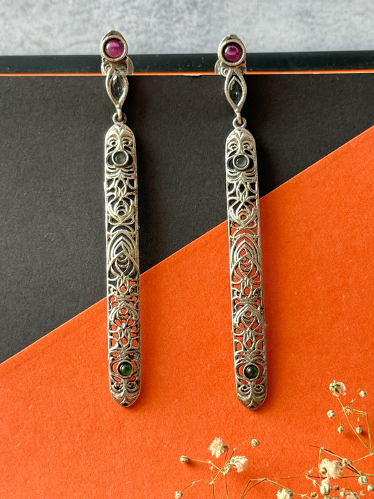 Silver Lookalike Long Hanging Earrings