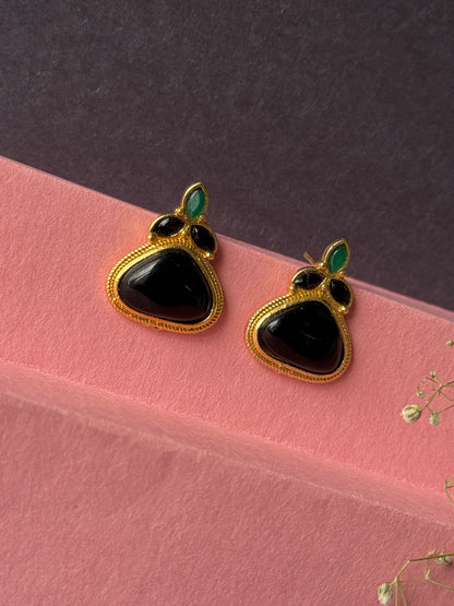 Small Gold Monalisa Daily Wear Stud Earrings