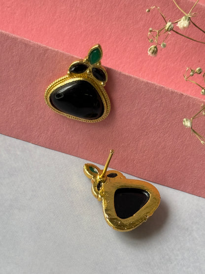 Small Gold Monalisa Daily Wear Stud Earrings