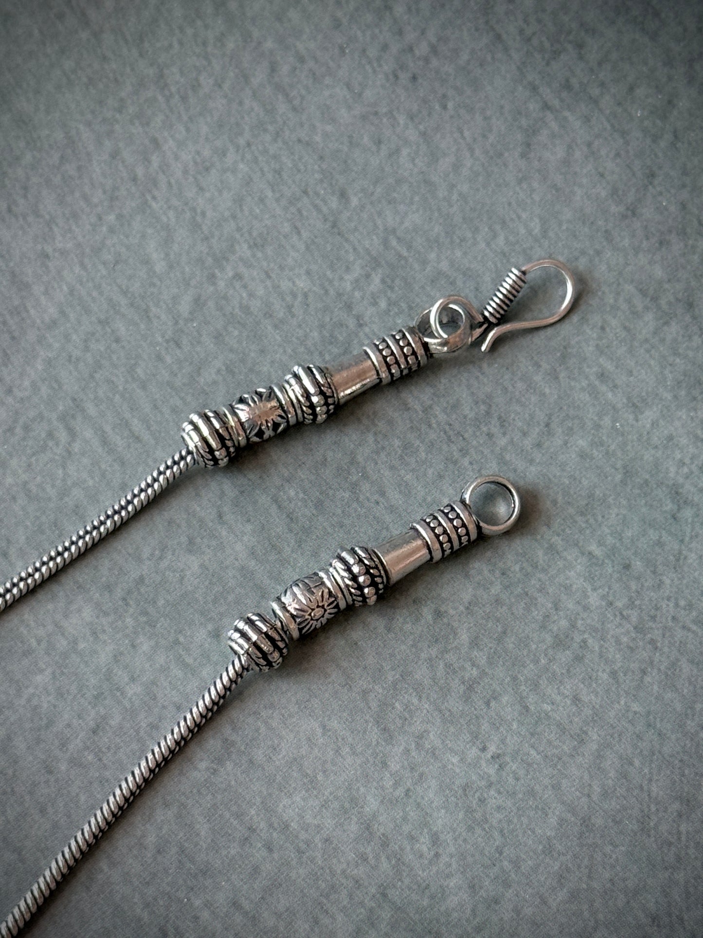 Square Oxidized Necklace with Chain