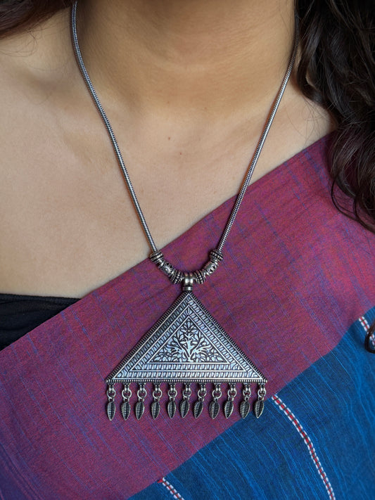 Triangular Oxidised Necklace with Chain