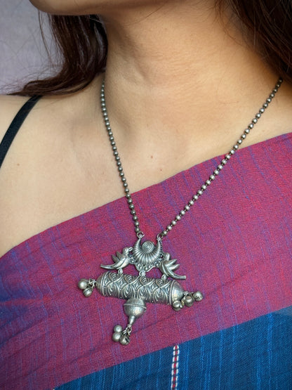 Birds Oxidised Necklace with Chain