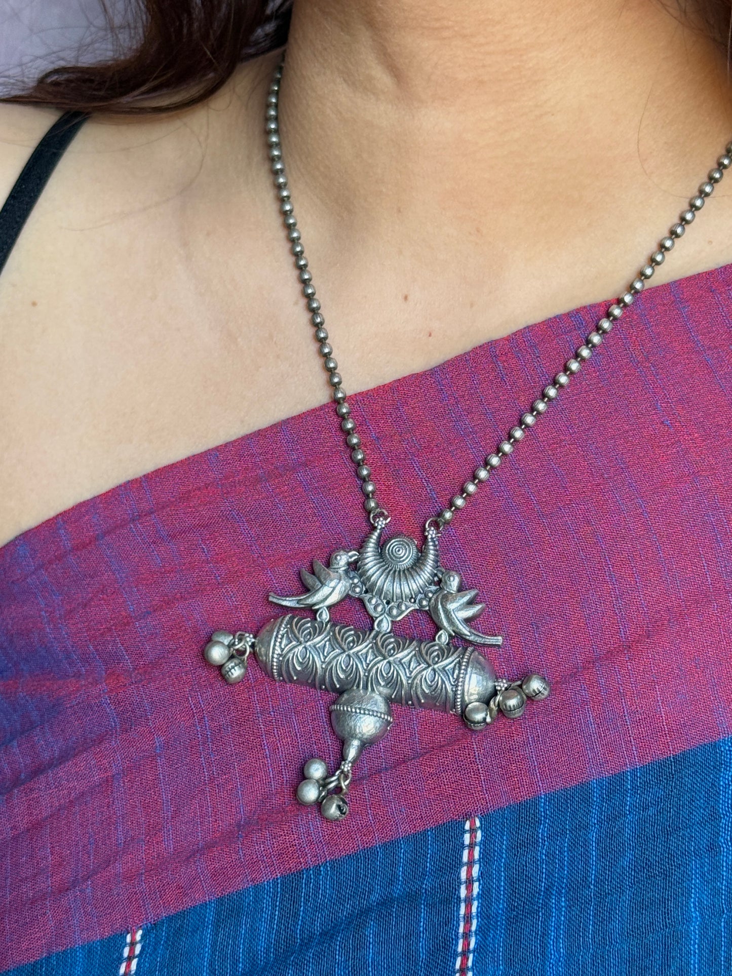 Birds Oxidised Necklace with Chain