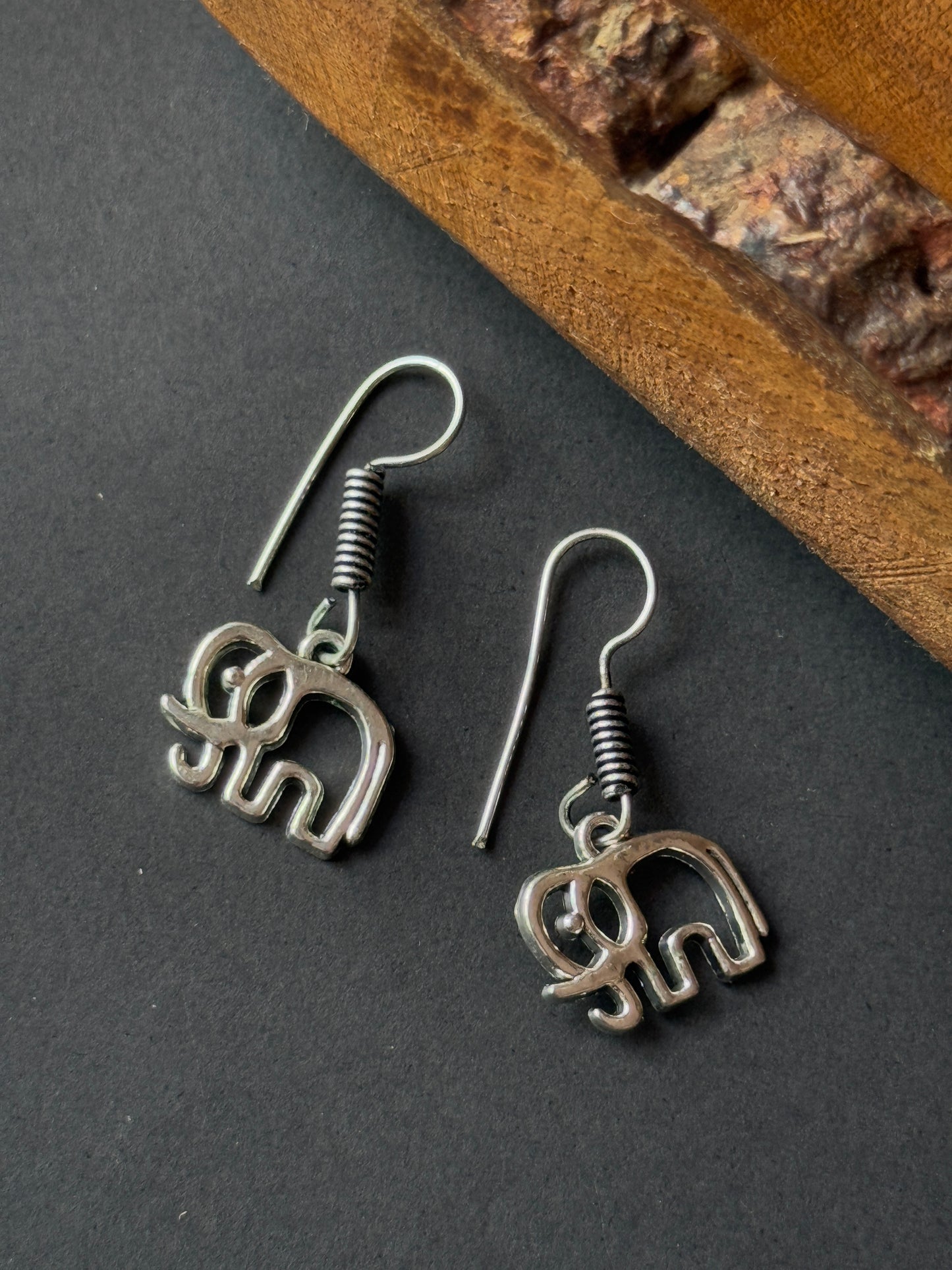 Hollow Elephant Drop Earrings for Women