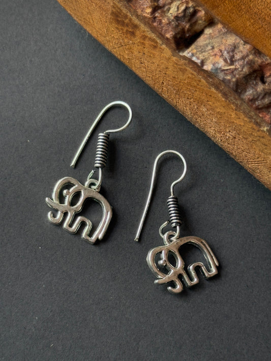 Hollow Elephant Drop Earrings for Women