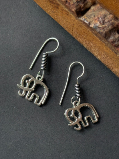 Hollow Elephant Drop Earrings for Women
