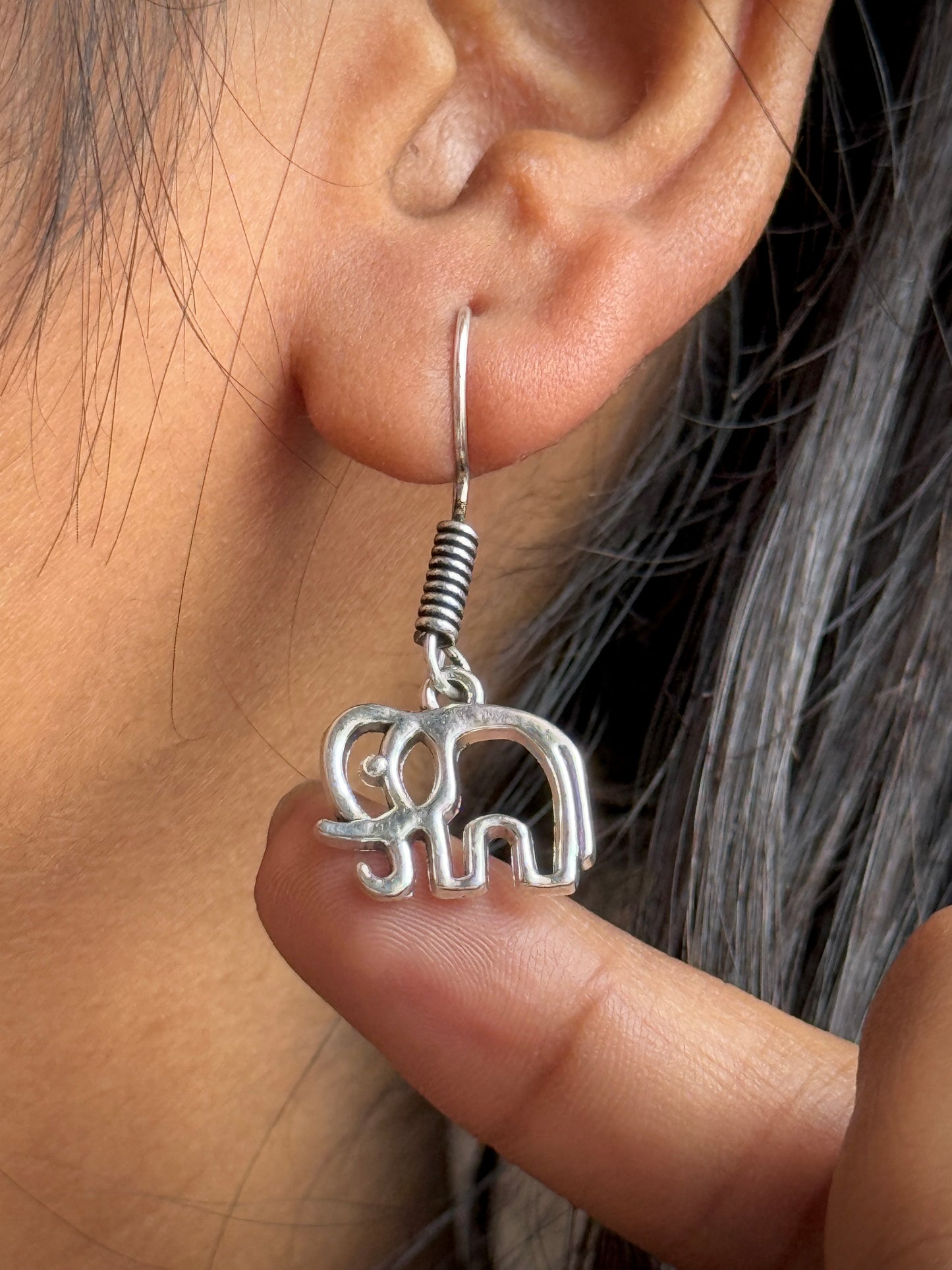 Hollow Elephant Drop Earrings for Women