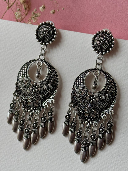 Circular Oxidized Earrings for Women