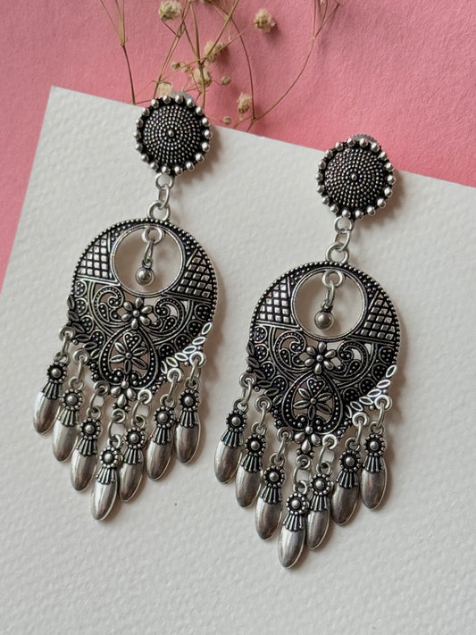 Circular Oxidized Earrings for Women