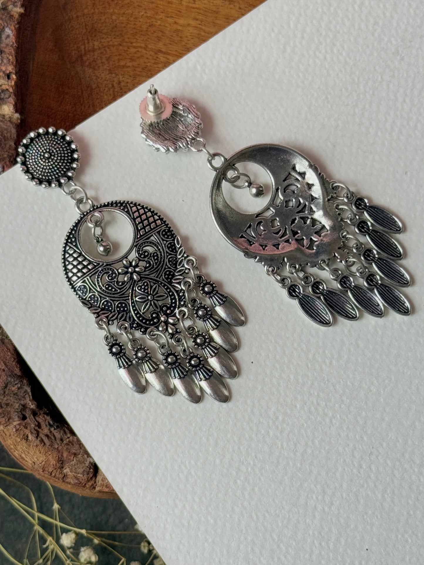 Circular Oxidized Earrings for Women