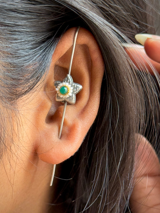 In-Ear Green Star Ear Cuff for Women