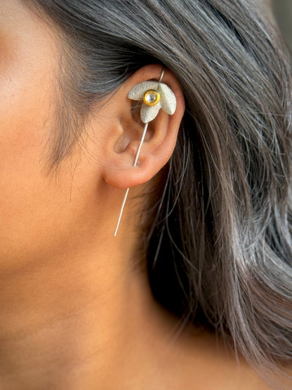 In-Ear Golden Leaf Ear Cuff for Women