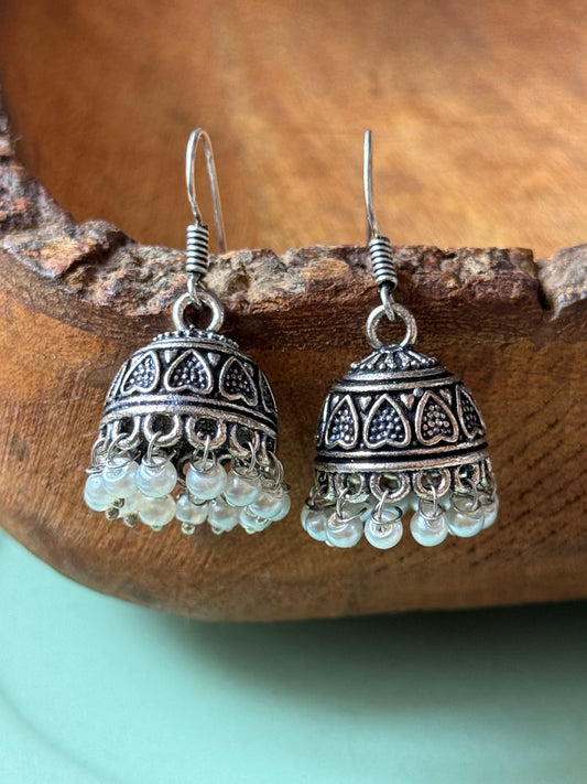 Small Jhumka with Embedded Pearls