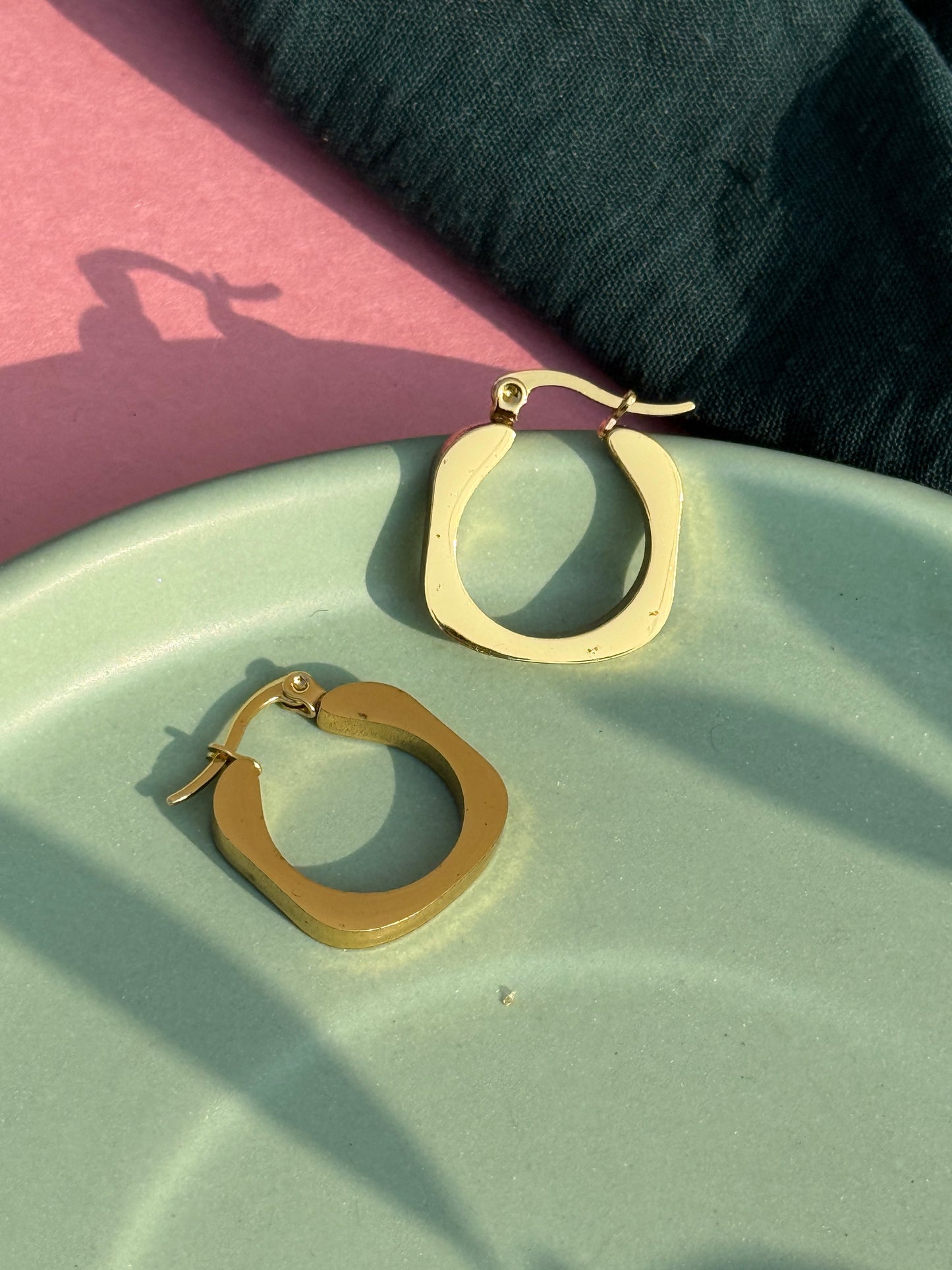 Aura Hoops – Anti-Tarnish Golden Earrings